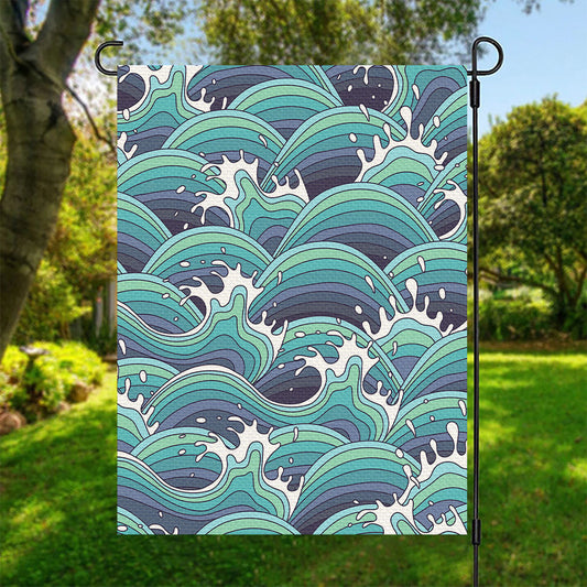 Sea Wave Surfing Pattern Print Garden Flag