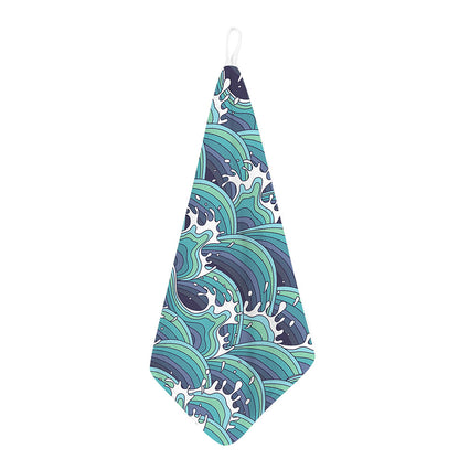 Sea Wave Surfing Pattern Print Hand Towel