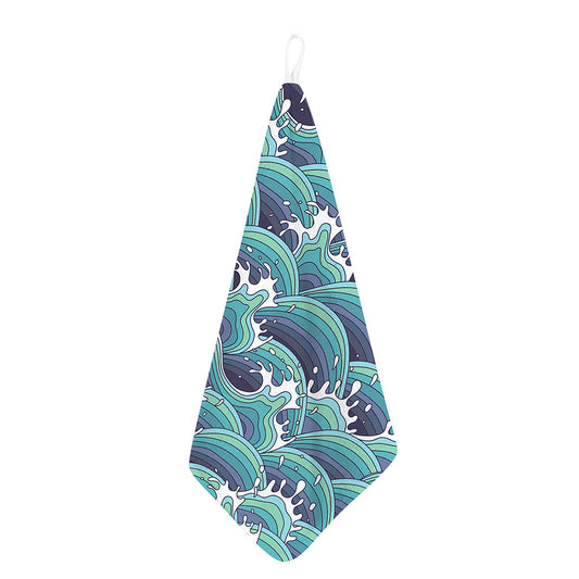 Sea Wave Surfing Pattern Print Hand Towel