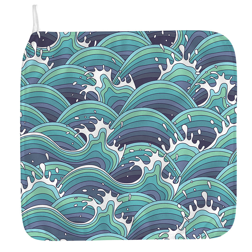 Sea Wave Surfing Pattern Print Hand Towel