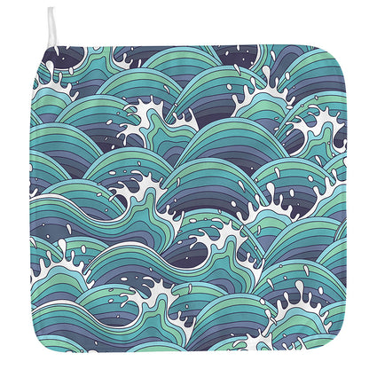 Sea Wave Surfing Pattern Print Hand Towel