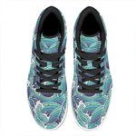 Sea Wave Surfing Pattern Print High Top Leather Sneakers