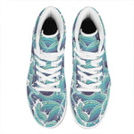 Sea Wave Surfing Pattern Print High Top Leather Sneakers