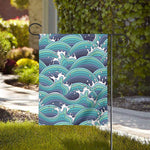 Sea Wave Surfing Pattern Print House Flag