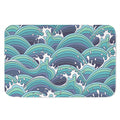 Sea Wave Surfing Pattern Print Indoor Door Mat