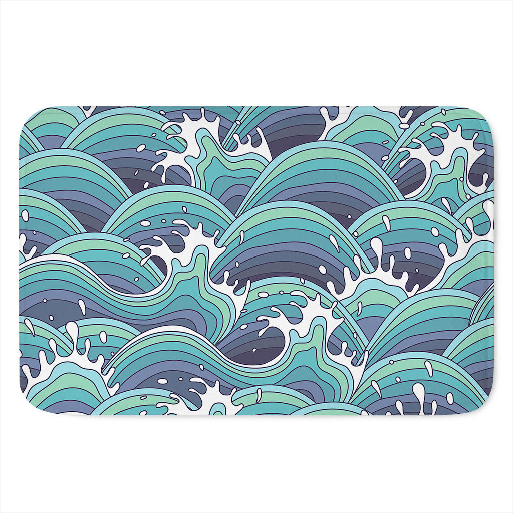 Sea Wave Surfing Pattern Print Indoor Door Mat