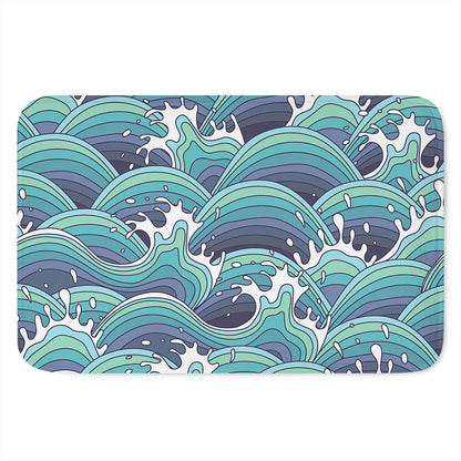 Sea Wave Surfing Pattern Print Indoor Door Mat