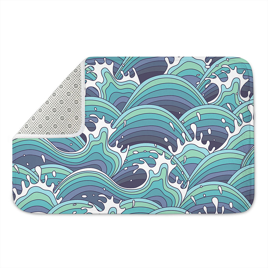 Sea Wave Surfing Pattern Print Indoor Door Mat
