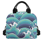 Sea Wave Surfing Pattern Print Insulated Lunch Bag