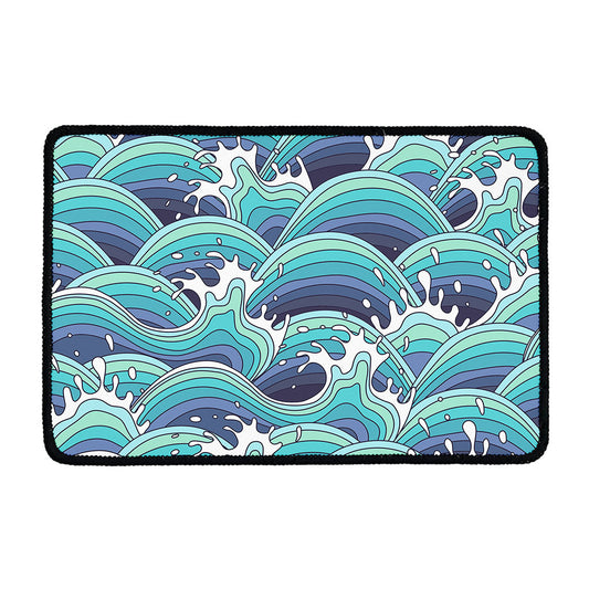 Sea Wave Surfing Pattern Print Kitchen Mat