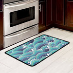 Sea Wave Surfing Pattern Print Kitchen Mat