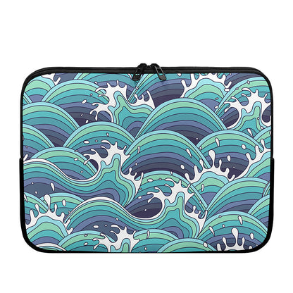 Sea Wave Surfing Pattern Print Laptop Sleeve