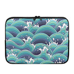 Sea Wave Surfing Pattern Print Laptop Sleeve