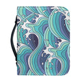 Sea Wave Surfing Pattern Print Leather Bible Cover
