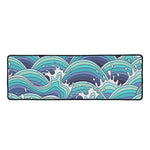 Sea Wave Surfing Pattern Print Long Kitchen Mat