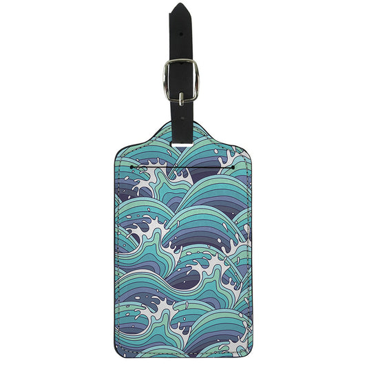 Sea Wave Surfing Pattern Print Luggage Tag