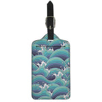 Sea Wave Surfing Pattern Print Luggage Tag