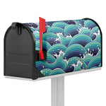 Sea Wave Surfing Pattern Print Mailbox Cover