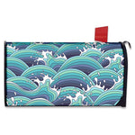Sea Wave Surfing Pattern Print Mailbox Cover