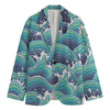 Sea Wave Surfing Pattern Print Men's Blazer