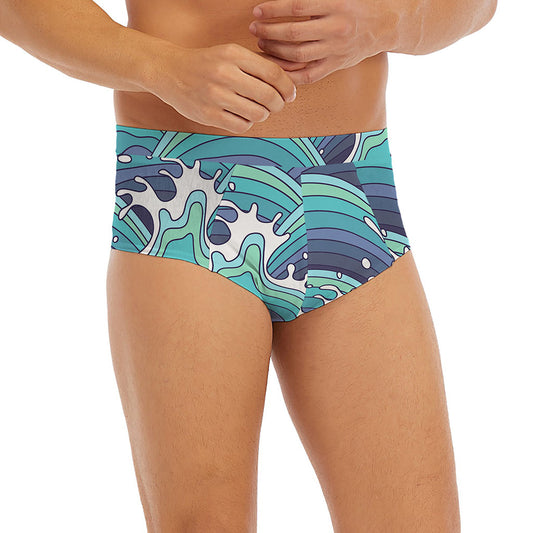 Sea Wave Surfing Pattern Print Men's Briefs