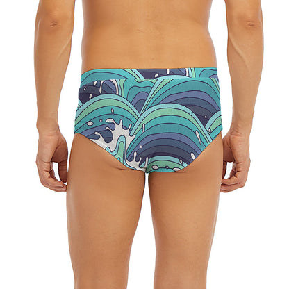 Sea Wave Surfing Pattern Print Men's Briefs
