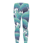 Sea Wave Surfing Pattern Print Men's leggings