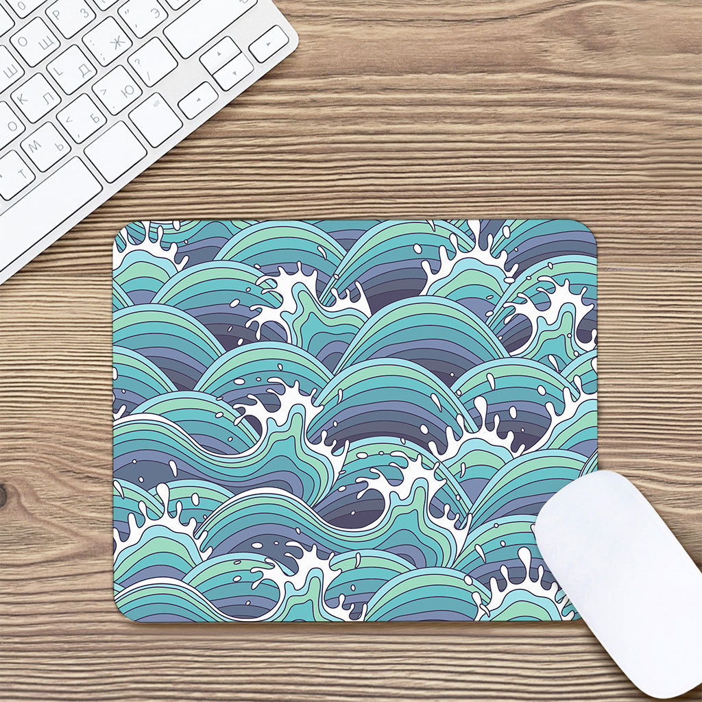 Sea Wave Surfing Pattern Print Mouse Pad
