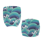 Sea Wave Surfing Pattern Print Office Chair Cover