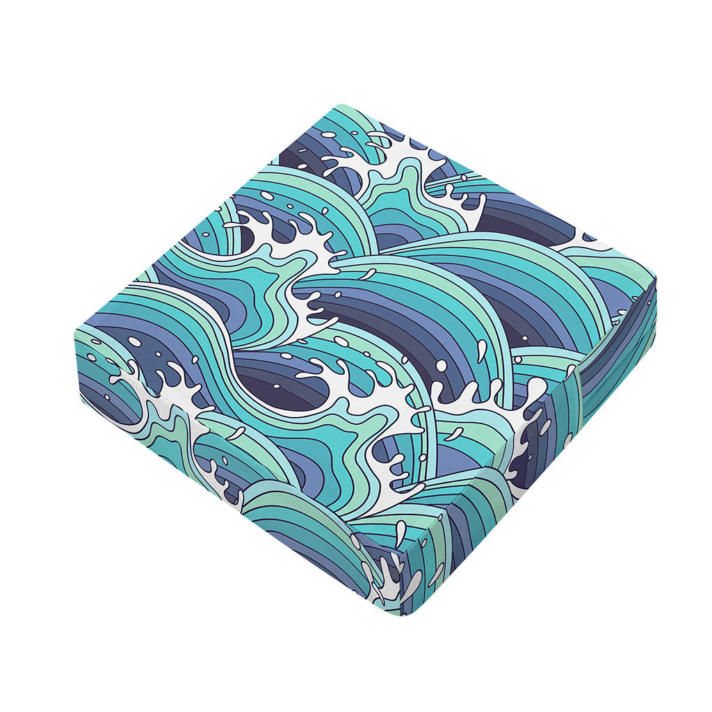 Sea Wave Surfing Pattern Print Outdoor Seat Cushion Cover
