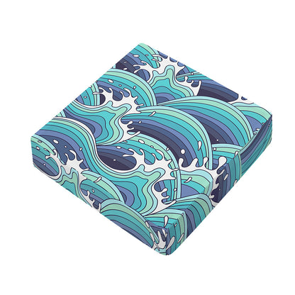 Sea Wave Surfing Pattern Print Outdoor Seat Cushion Cover