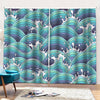 Sea Wave Surfing Pattern Print Pencil Pleat Curtains