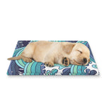 Sea Wave Surfing Pattern Print Pet Cooling Mat Cover