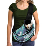 Sea Wave Surfing Pattern Print Pet Sling Carrier
