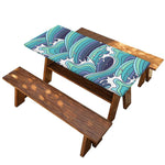 Sea Wave Surfing Pattern Print Picnic Table Cover