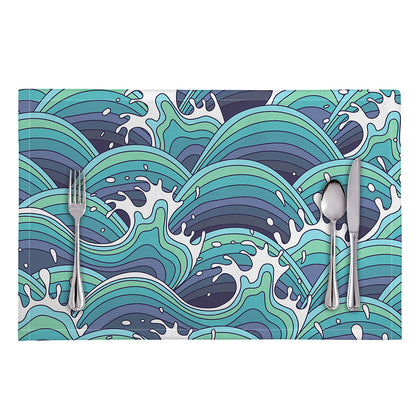 Sea Wave Surfing Pattern Print Placemat