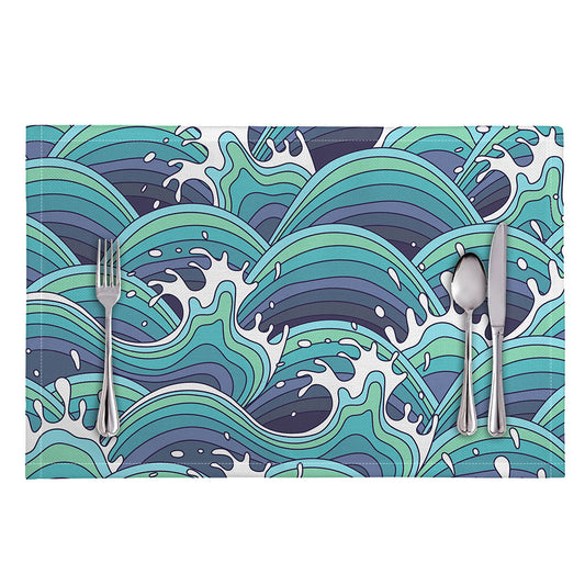 Sea Wave Surfing Pattern Print Placemat