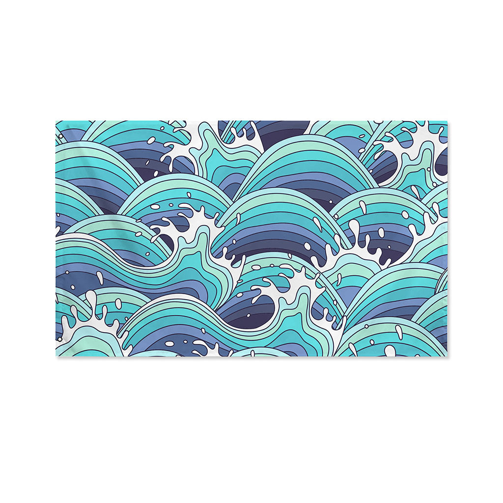 Sea Wave Surfing Pattern Print Polyester Flag