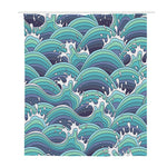 Sea Wave Surfing Pattern Print Polyester Shower Curtain