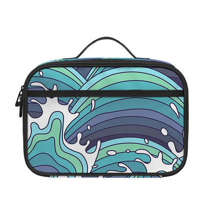 Sea Wave Surfing Pattern Print Portable Lunch Bag