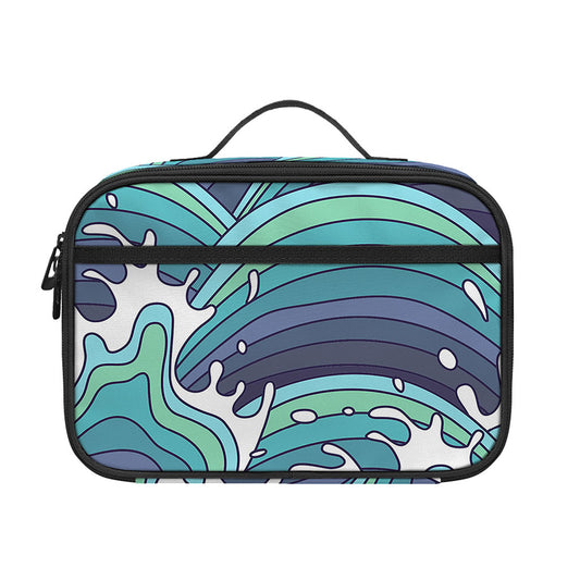 Sea Wave Surfing Pattern Print Portable Lunch Bag