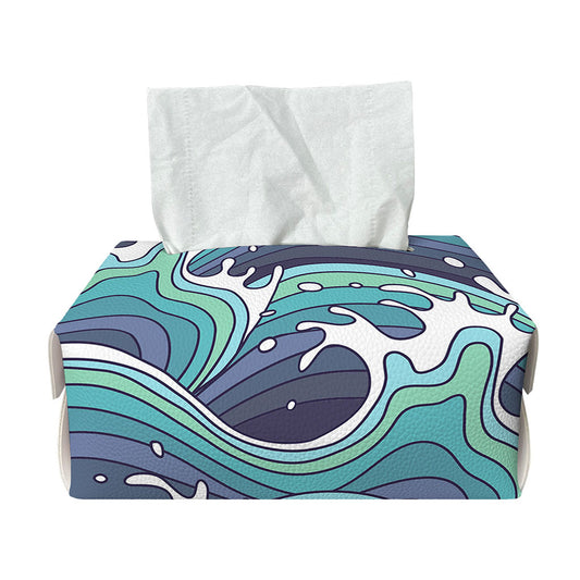 Sea Wave Surfing Pattern Print Rectangle Tissue Box Cover