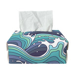 Sea Wave Surfing Pattern Print Rectangle Tissue Box Cover