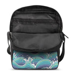 Sea Wave Surfing Pattern Print Rectangular Crossbody Bag