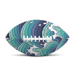 Sea Wave Surfing Pattern Print Rugby Ball