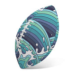 Sea Wave Surfing Pattern Print Rugby Ball