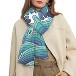 Sea Wave Surfing Pattern Print Scarf