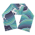 Sea Wave Surfing Pattern Print Scarf