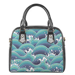 Sea Wave Surfing Pattern Print Shoulder Handbag