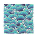 Sea Wave Surfing Pattern Print Silk Bandana